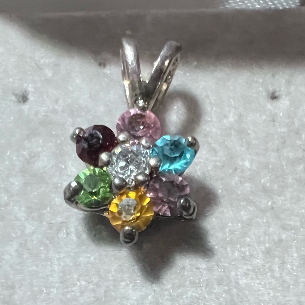 Tourmaline Gemstone Flower Pendant